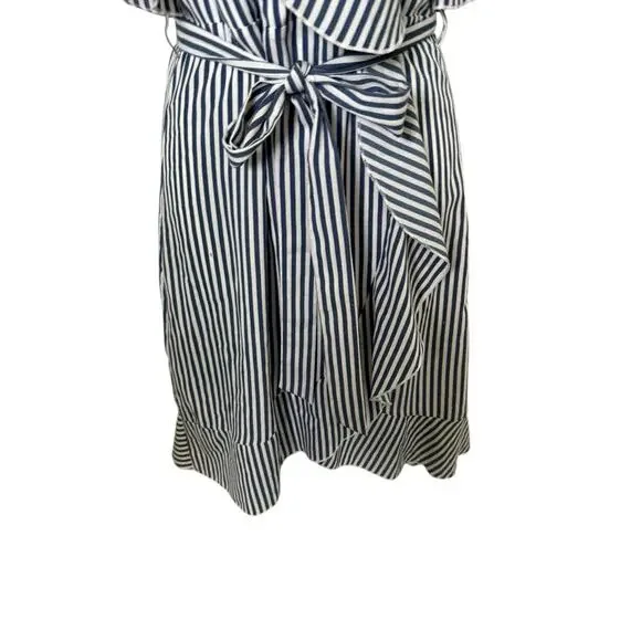 Vintage Elizabeth Crosby Los Angeles Blue/White Striped Summer Dress S - Picture 5 of 9